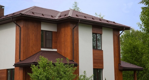 Металлочерепица камея GL 0,5 Velur20 RR 32 темно-коричневый